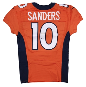 2015 Emmanuel Sanders Game Used Denver Broncos Home Jersey Photo Matched To 10/4/2015 (NFL-PSA/DNA)
